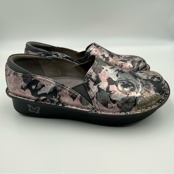 Alegria Debra Floral Mix and Mingle Nursing Shoes. Size 39. Pink/Black - Picture 3 of 8